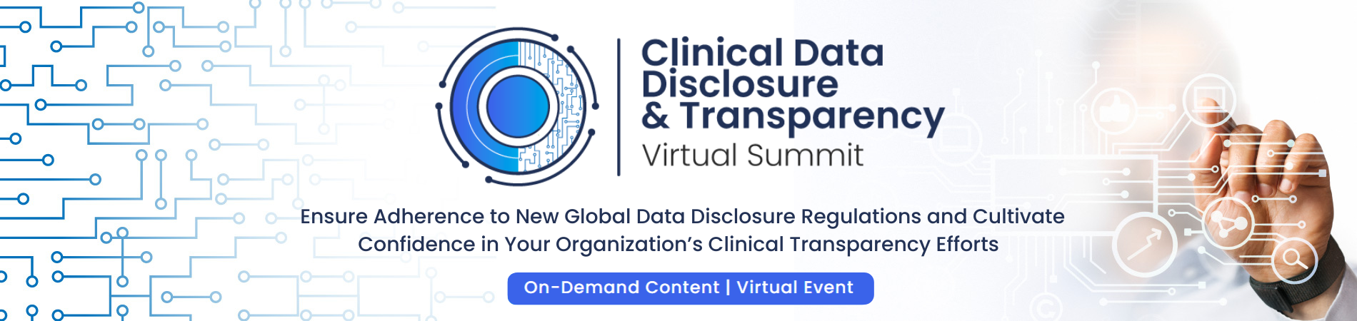 Banner of Clinical Data Disclosure & Transparency Virtual Summit, February 15-16, 2023